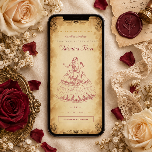 Invitación digital Invitación La Bella y la Bestia (Amarillo)